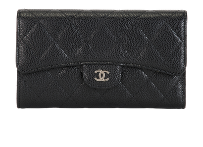 Chanel CC Long Wallet, &pound;550, Accessories, Black, Caviar Leather, Front view